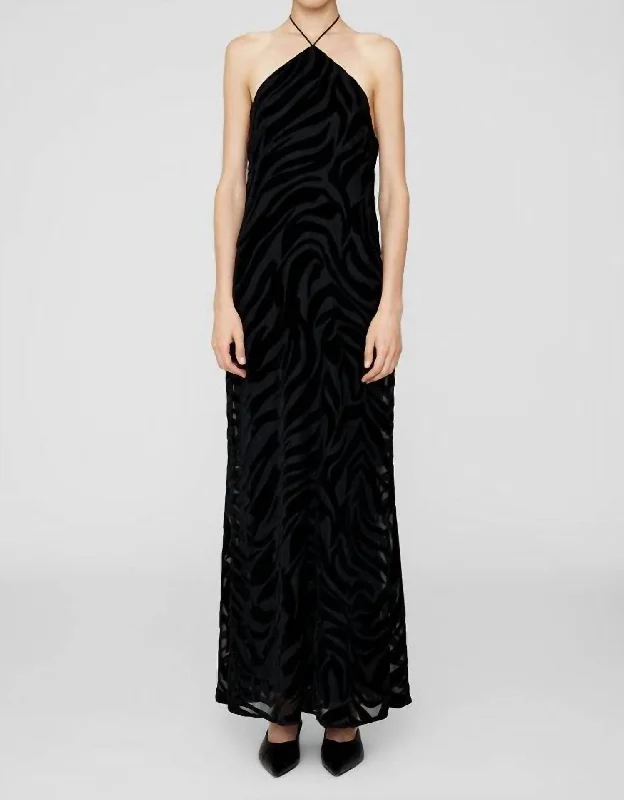 Midnight Sale minimalistic dressLeanne Dress In Black Zebra Burnout