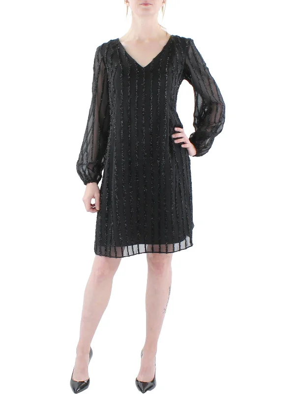 Inventory Reduction minimalistic dressWomens Metallic Eyelash Shift Dress