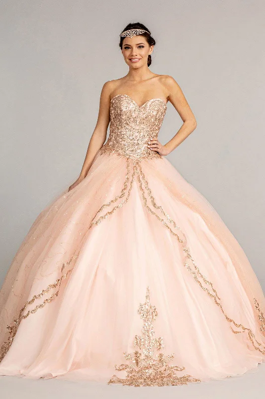 Deal Dash off-shoulder dressLong Quinceanera Dress Strapless Glitter Ball Gown
