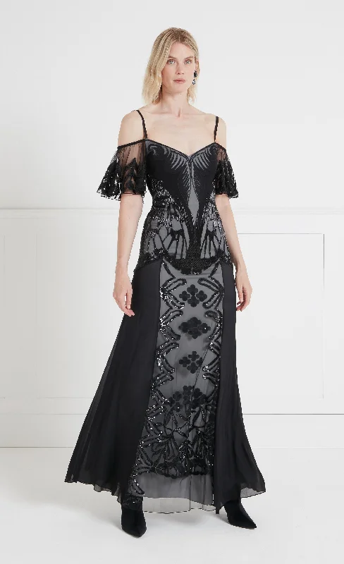 Limited Edition Inez Strappy Gown - Black