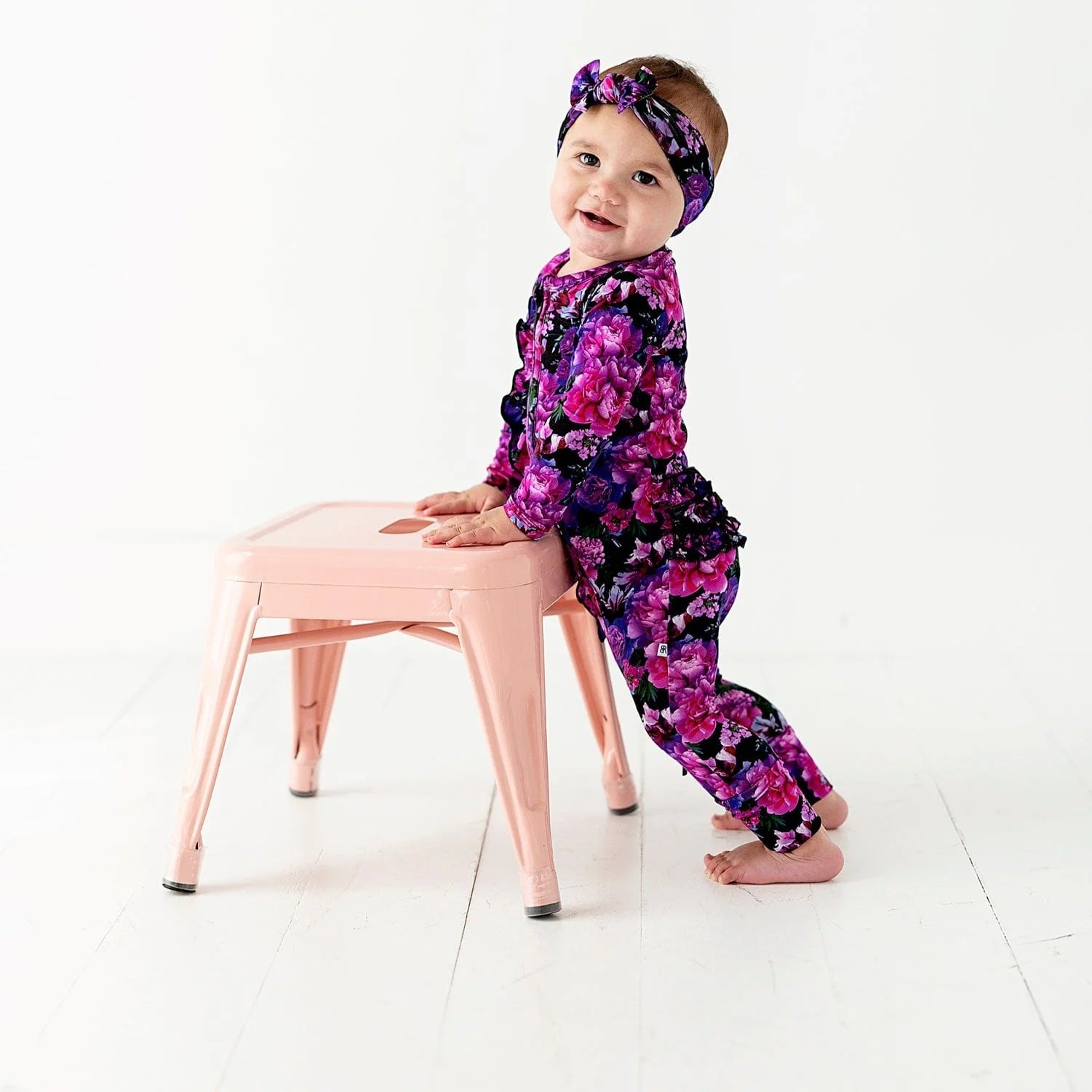 Deal Zone long-sleeve floral dressMidnight Bloom Ruffle Romper