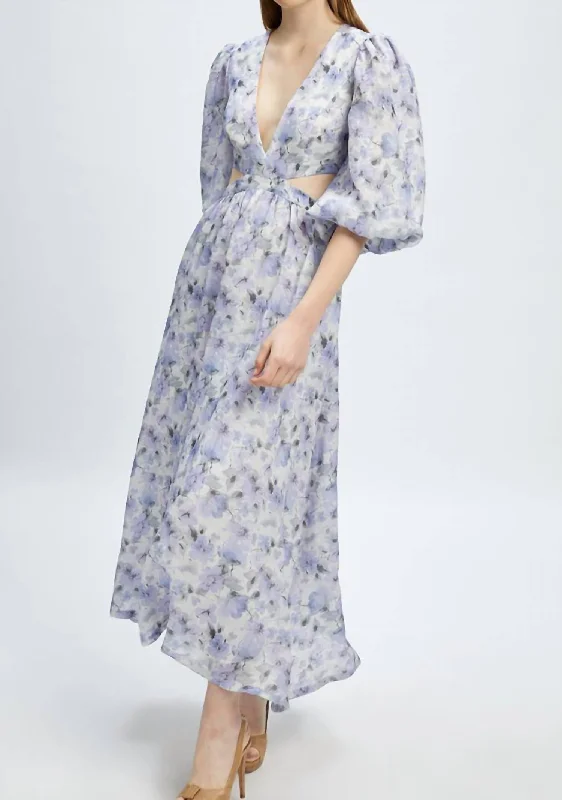 Allston Midi Dress In Lilac Flrl