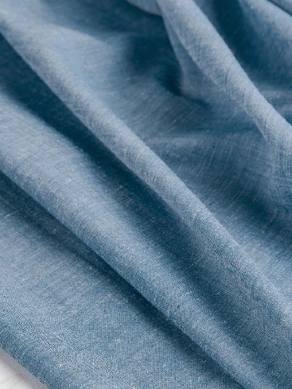 Yarn Dyed Handwoven Khadi Cotton Chambray - Light Blue