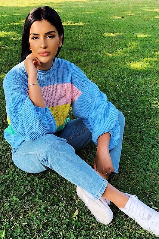 Loyalty Reward classic pulloverBlue Nude and Yellow Striped Jumper - Ammie
