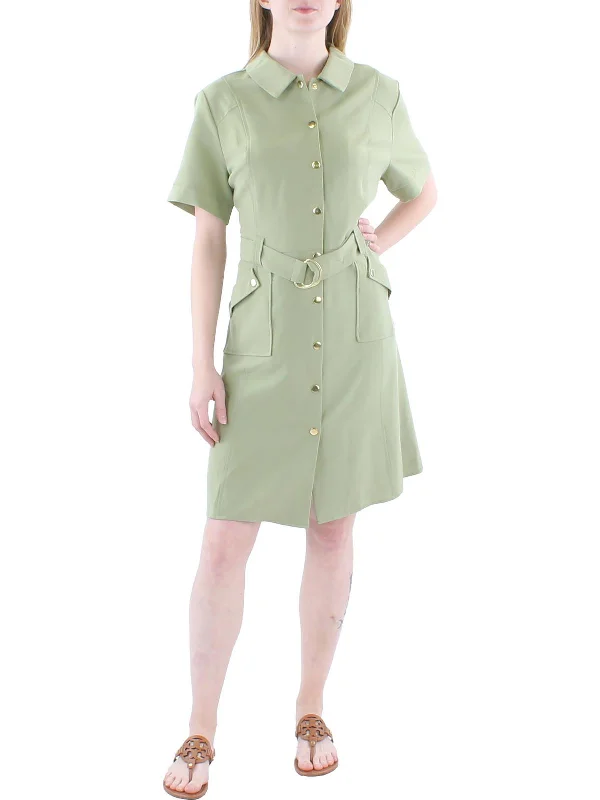 Deal Dash floral dressWomens Collared Office Shirtdress