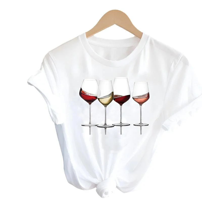 Women Clothing Wine Lady Short Sleeve