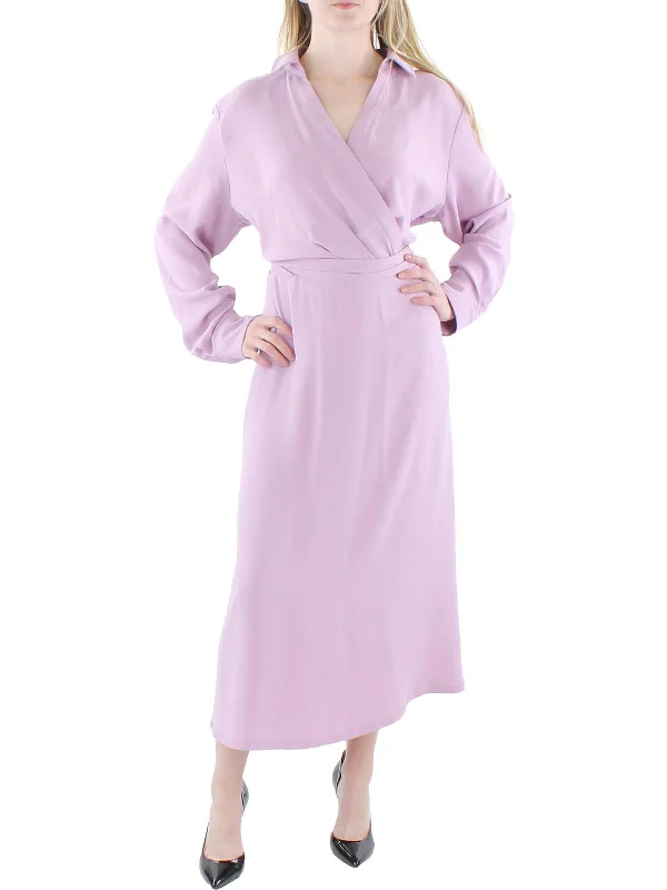 Sale Event modern dressWomens Georgette Solid Midi Dress