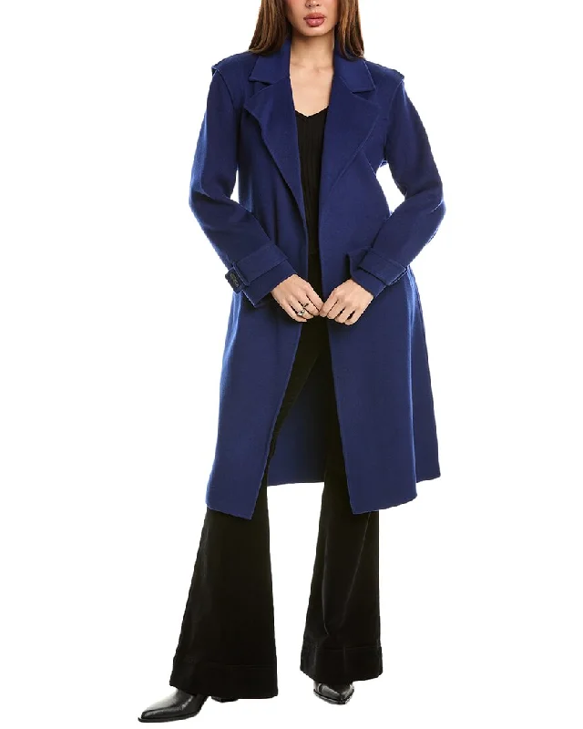 Crazy Savings padded coatElie Tahari Wool & Cashmere-Blend Wrap Coat