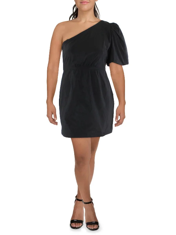 Womens One Shoulder Short Mini Dress