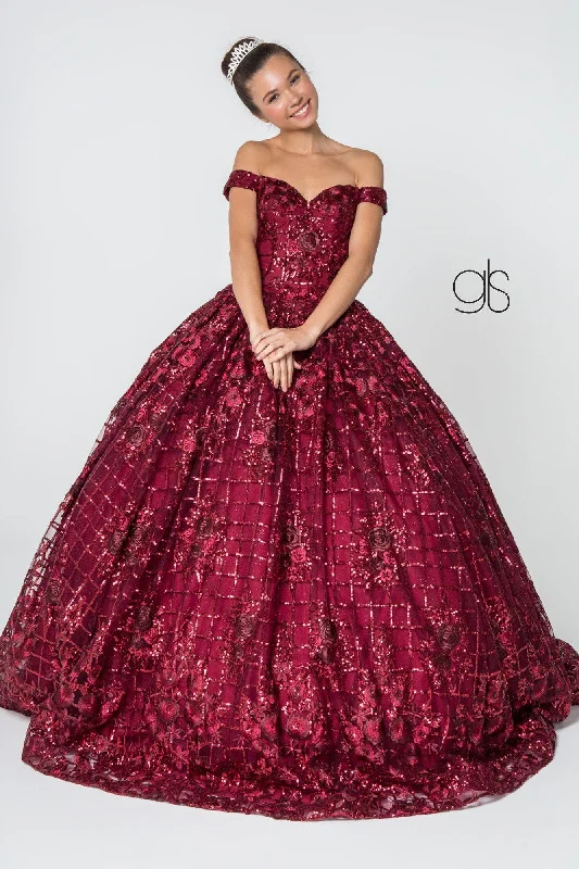 Best Bargains ashionable dressSequin and Floral EmbroideryLong Mesh Quinceanera Dress