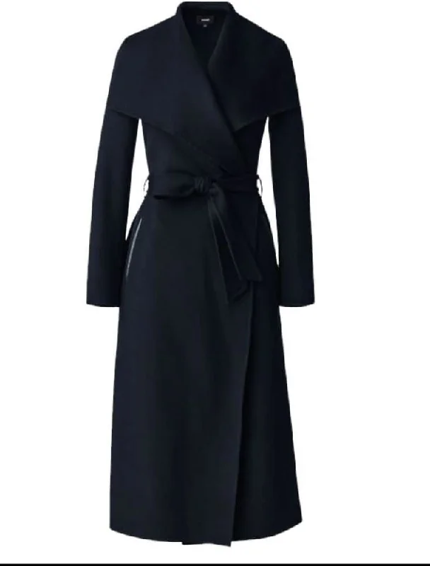 Huge Discounts zip-up jacketMackage Women's Mai Wool Belted Coat, Black