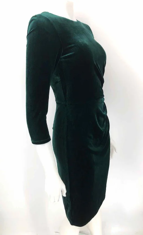 ELIZA F Dk Gray Velvet Ruched Longsleeve Size 4  (S) Dress