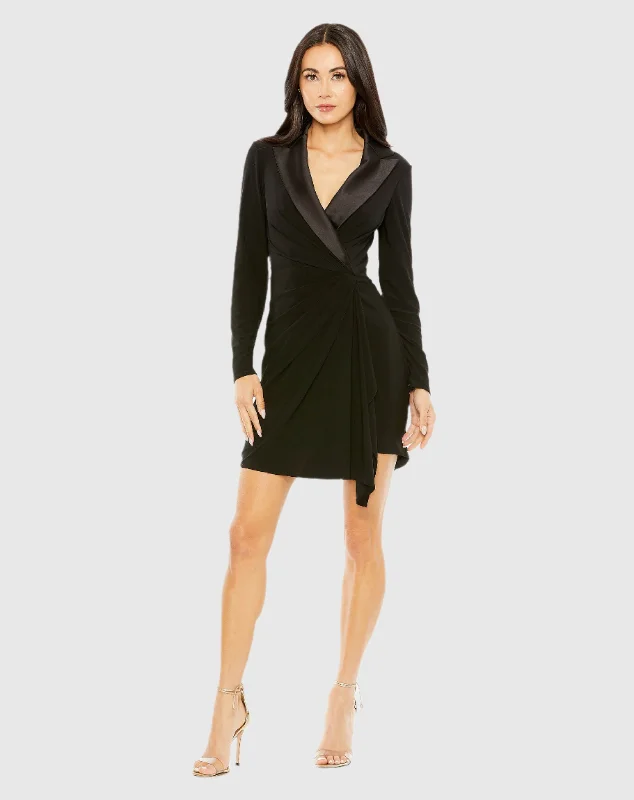 Black Long Sleeve Blazer Dress