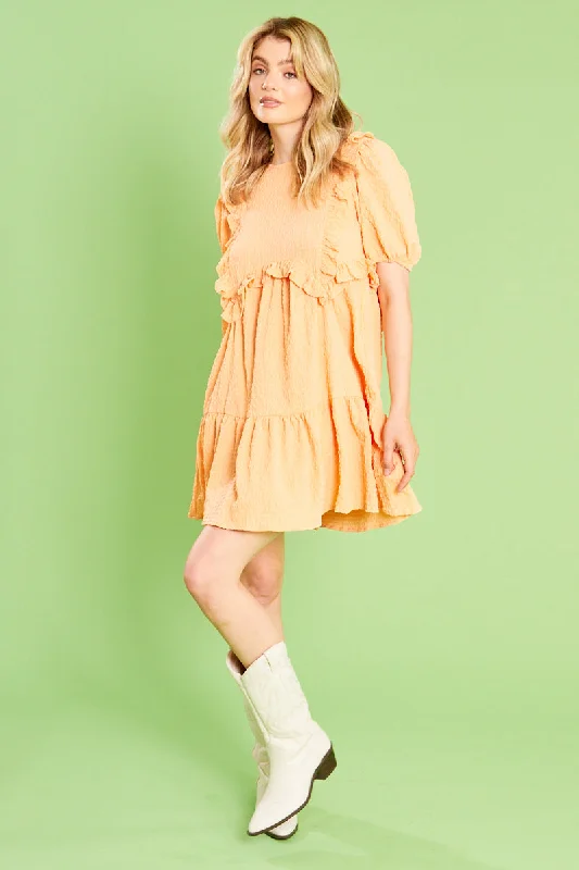Crazy Deals Marnie Smock Dress - Orange