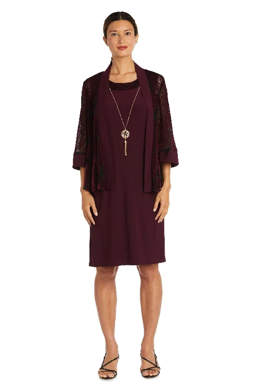 Huge Savings long-sleeve floral dressR&M Richards 7999 Mother Of The Bride Short Dress