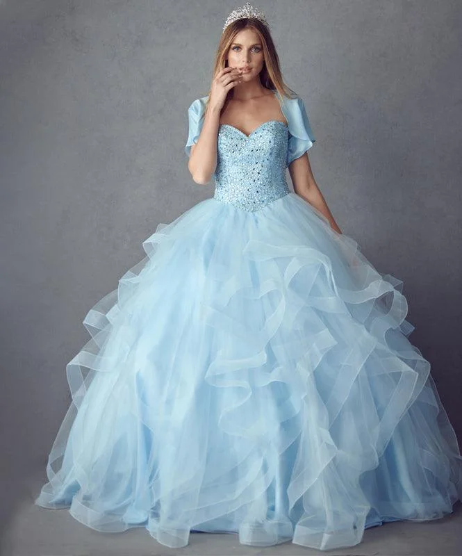 Clearance Sale sleeveless dressLong Strapless Quinceanera Ball Gown