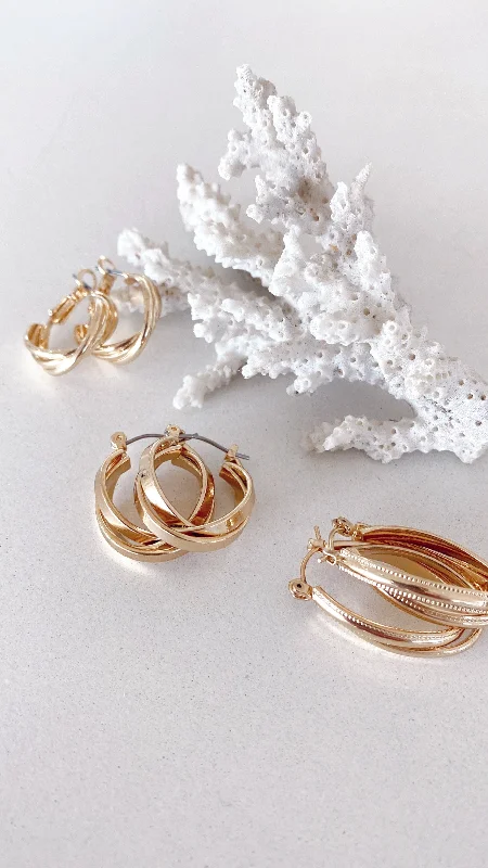 Today’s Deal Maya Twist Earrings Set - Gold