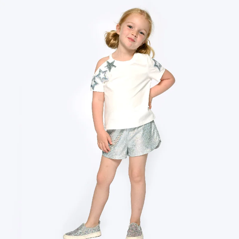 Big Discounts stylish party dressStar Trimmed Top