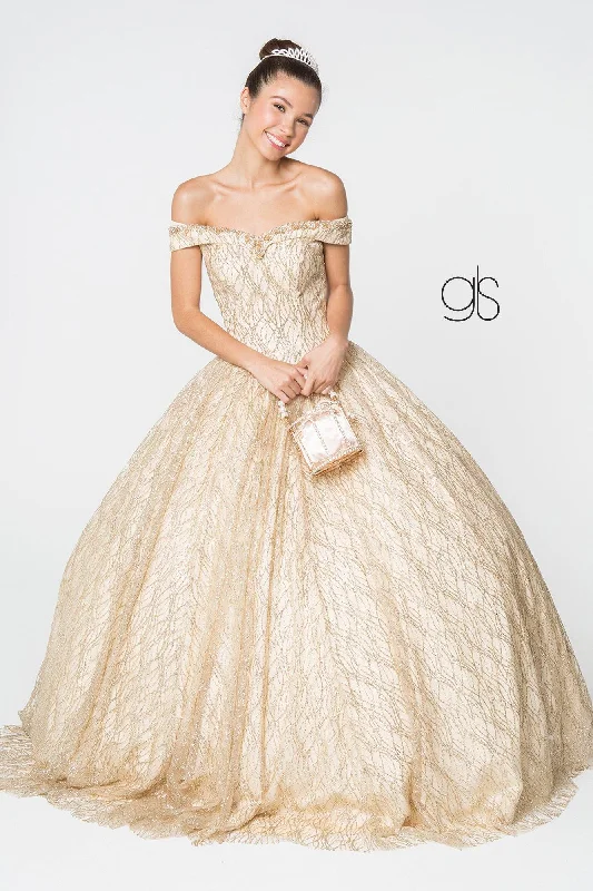 Discount Mania flowy evening dressJewel Accented Glitter Mesh Quinceanera Dress