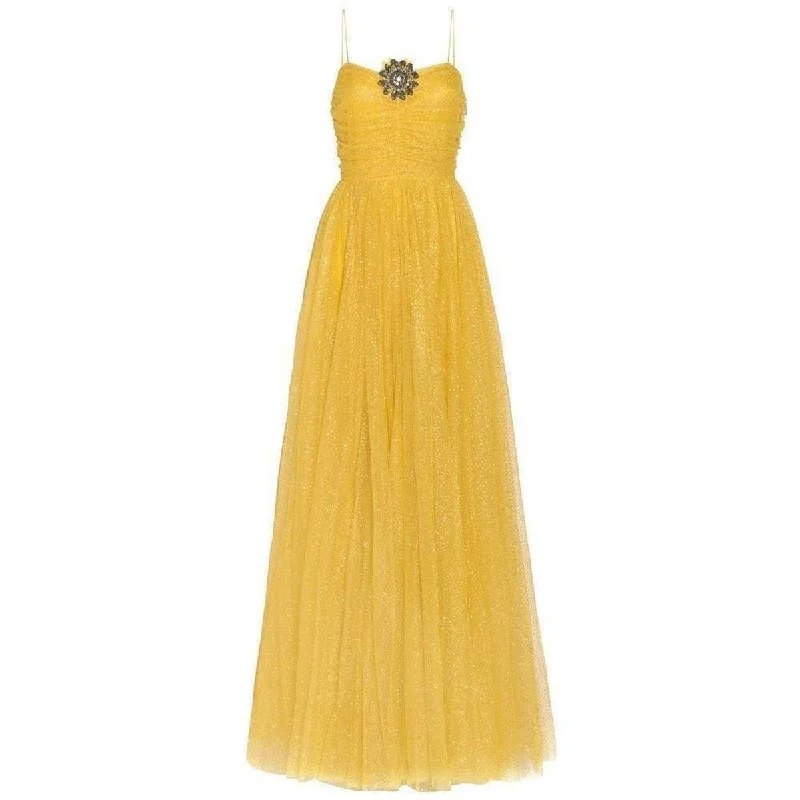 Online Specials boho-chic dressYellow Glitter Tulle Gown