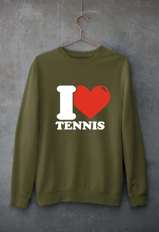 Online Only zip-up gym hoodieI Love Tennis Unisex Sweatshirt for Men/Women