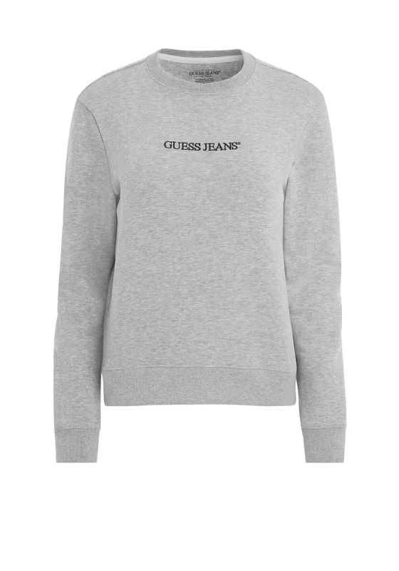 Great Bargains chic pullover hoodieGuess Womens Embroidered Branding Sweatshirt, Grey Great Bargains chic pullover hoodieGuess Womens Embroidered Branding Sweatshirt, Grey
