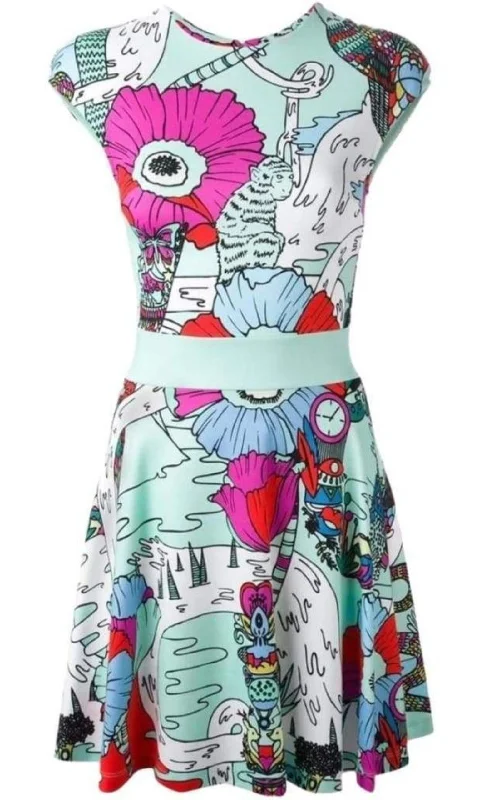 Deep Discounts shift dressPoppies Print Mint Dress