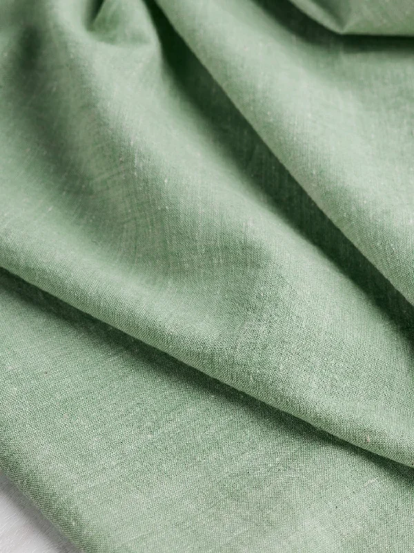 Yarn Dyed Handwoven Khadi Cotton Chambray - Light Green