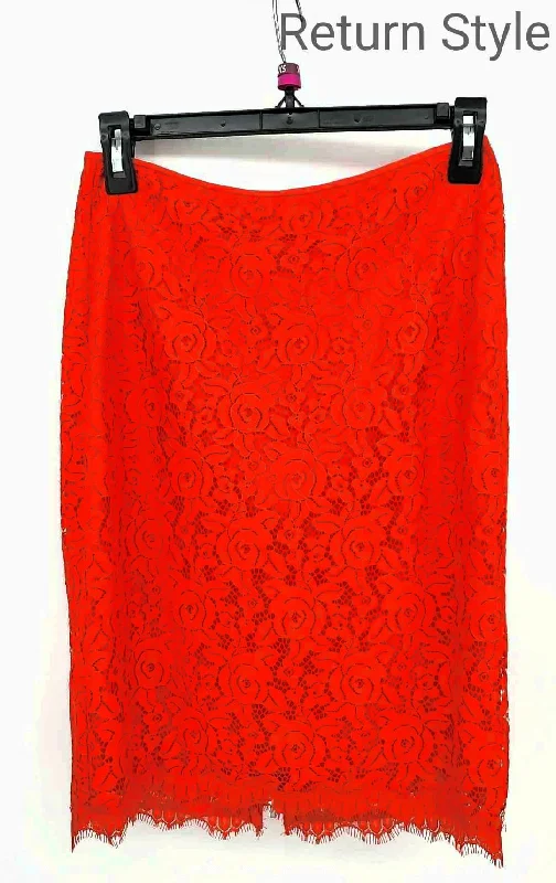 DVF - DIANE VON FURSTENBERG Red Lace Size 2  (XS) Skirt