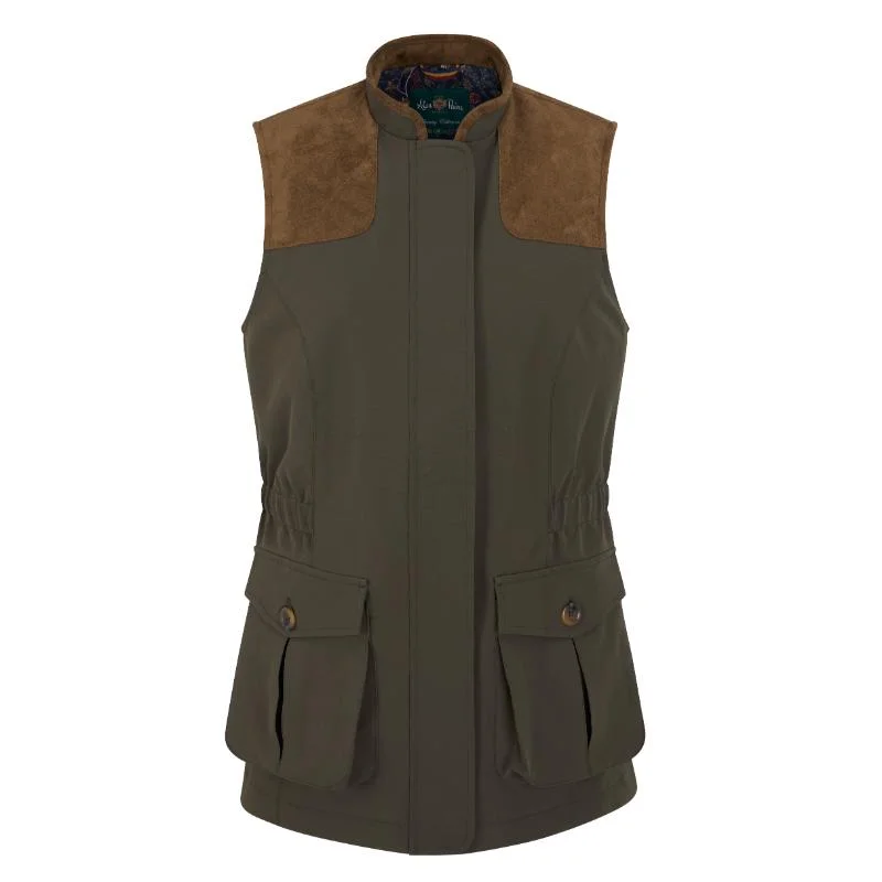 Grand Opening Sale street style coatAlan Paine Lockwood Waterproof Ladies Waistcoat - Olive