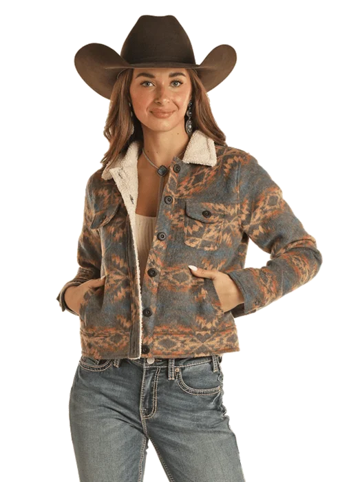 Limited Time Discount vintage coatRock & Roll Cowgirl Women's Aztec Sherpa Jacket BW92C01923 Limited Time Discount vintage coatRock & Roll Cowgirl Women's Aztec Sherpa Jacket BW92C01923