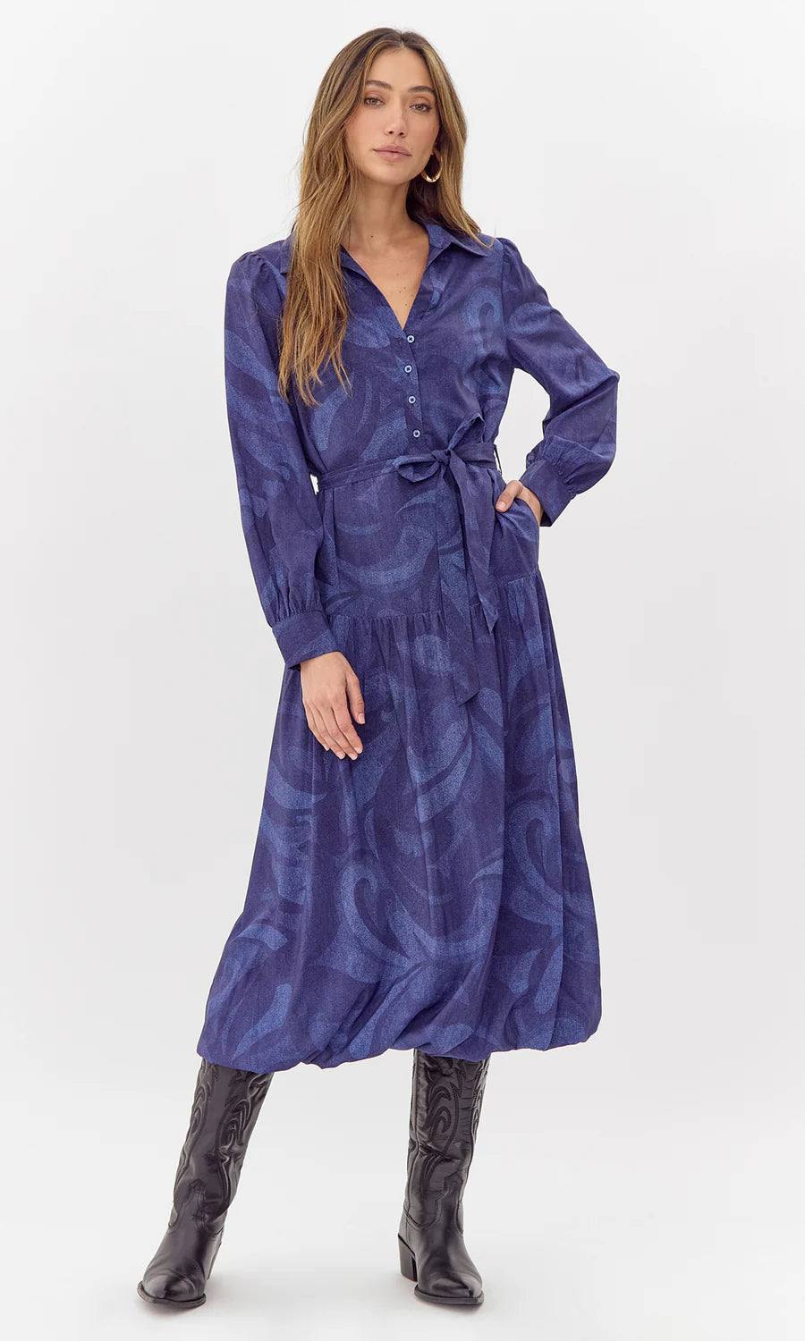 Discount Mania elegant evening dressRAYA PRINTED MIDI DRESS