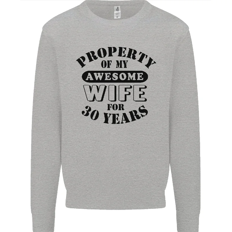 Price Reduction performance workout sweatshirt30th Wedding Anniversary 30 Year Funny Wife Mens Sweatshirt Jumper Price Reduction performance workout sweatshirt30th Wedding Anniversary 30 Year Funny Wife Mens Sweatshirt Jumper