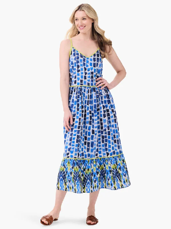 Stock Clearance casual knit dressBRUSHSTROKE BLUES DRESS