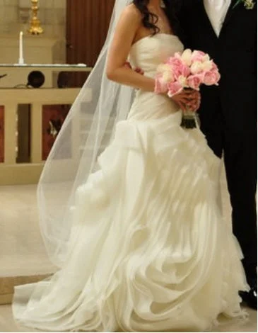 Customer Appreciation Sale Vera Wang  Organza Fit and Flare Gown with Bias Flange Skirt