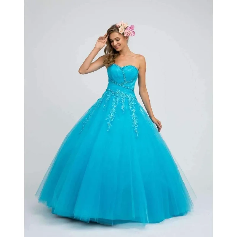 While Supplies Last boho-chic dressLong Strapless Quinceanera Dress Ball Gown