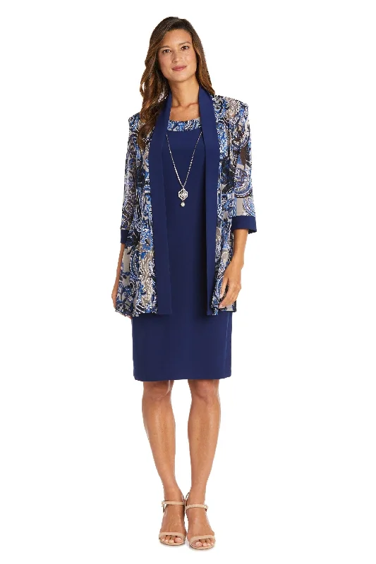 Year-End Sale casual evening dressR&M Richards 9023 Two Piece Short Print Jacket Dress