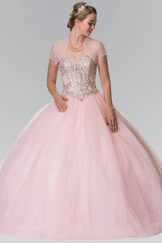 Great Deals casual evening dressLong Quinceanera Dress Beaded Details with Matching Bolero