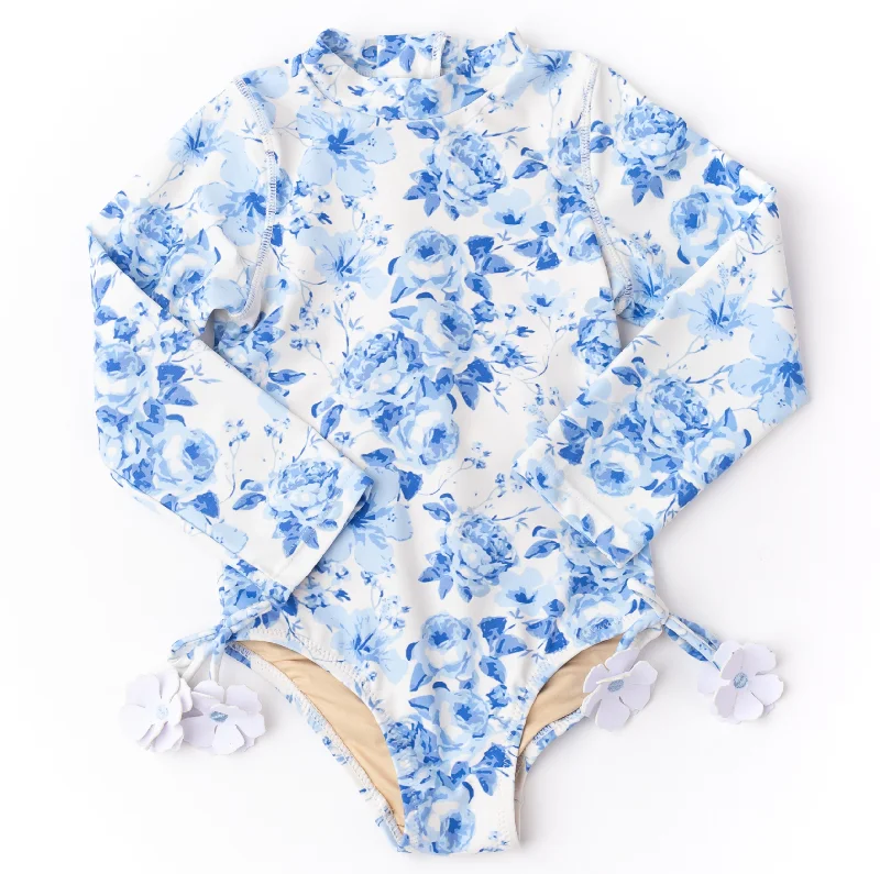 Crazy Deals casual summer dressHibiscus Rose Long Sleeve Bathing Suit