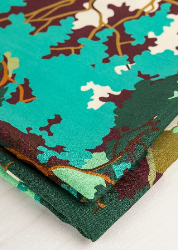 Summer Forest Viscose Print - Cool Tones