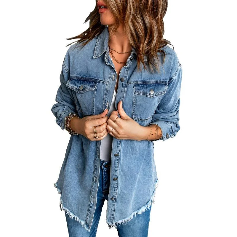 Women's Street Style Lapel Loose Denim Jacket