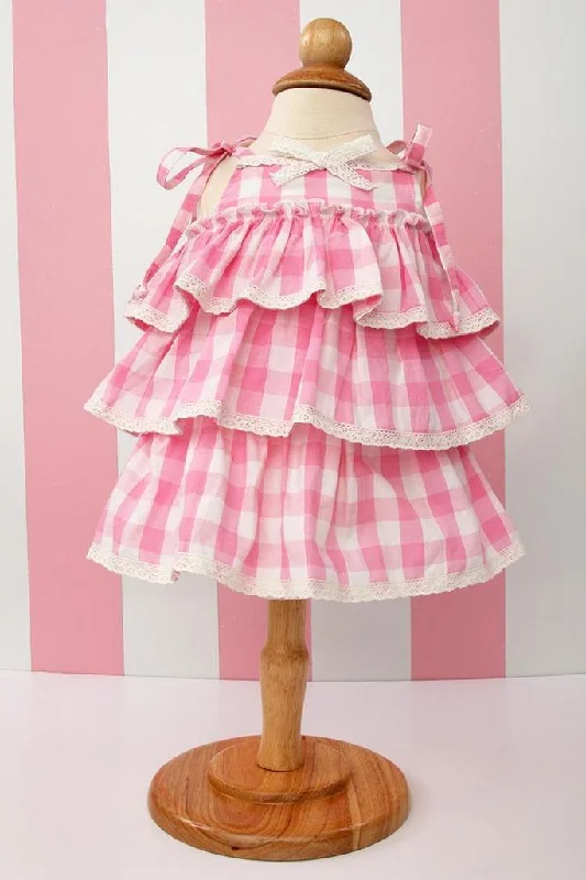 Weekend Deal ruched dressPink Gingham Baby Dress