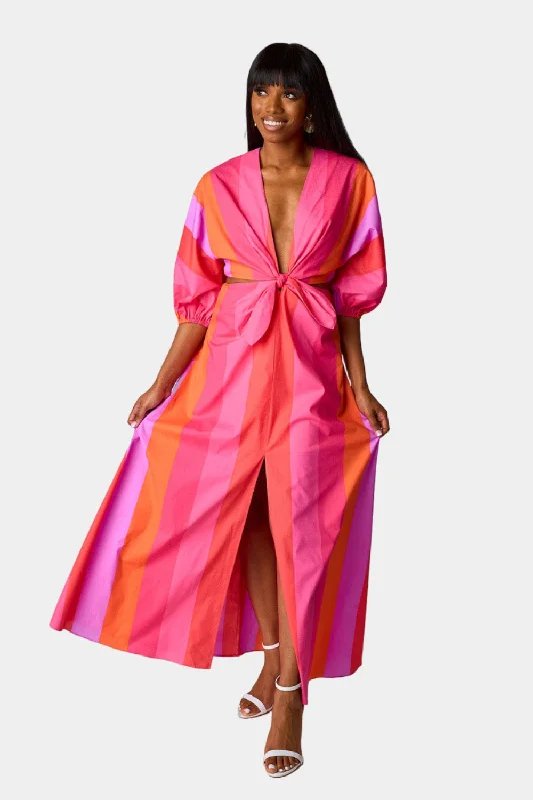 Savings Spectacular floral dressMaxine Cut Out Midi Dress - Candy Paint