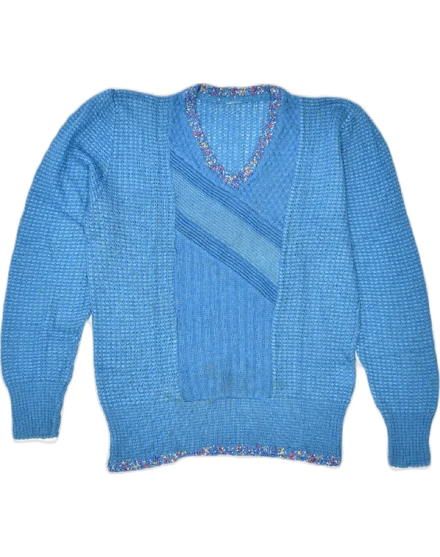 Deal Dash oversized pullover sweatshirtVINTAGE Womens V-Neck Jumper Sweater UK 14 Medium Blue Mohair Deal Dash oversized pullover sweatshirtVINTAGE Womens V-Neck Jumper Sweater UK 14 Medium Blue Mohair