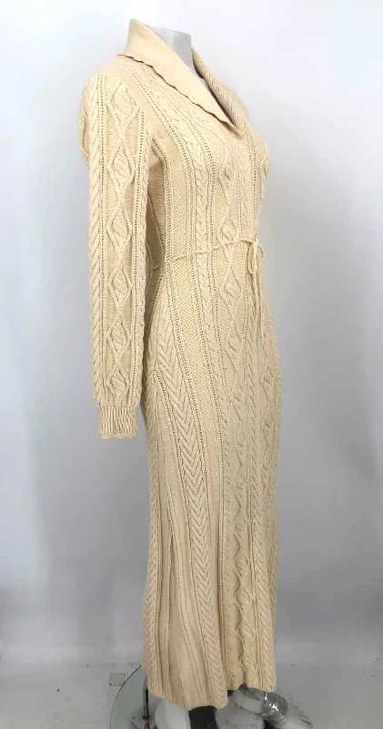 RIXO Lt Yellow Cotton Blend Cable knit Maxi Length Size 2  (XS) Dress