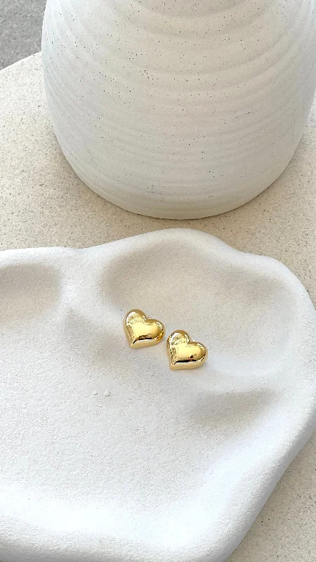 Great Bargains Neve Heart Earrings - Gold