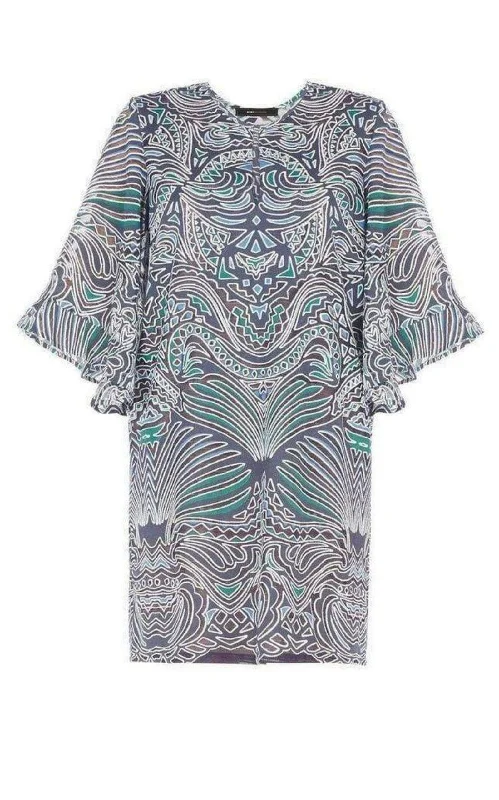Don't Miss classic fit-and-flare dressTati Tribal Burnout Mesh Dress