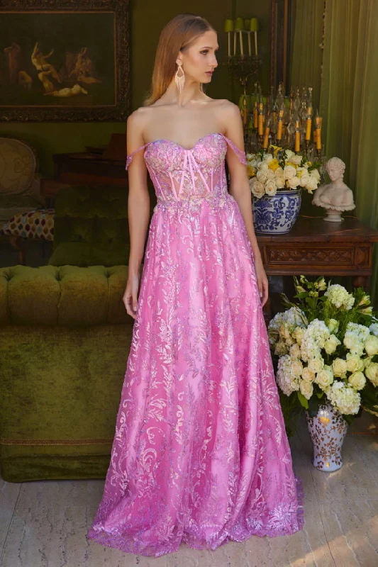Flash Deals pleated dressLong Formal Glitter Sequin A Line Prom Dress