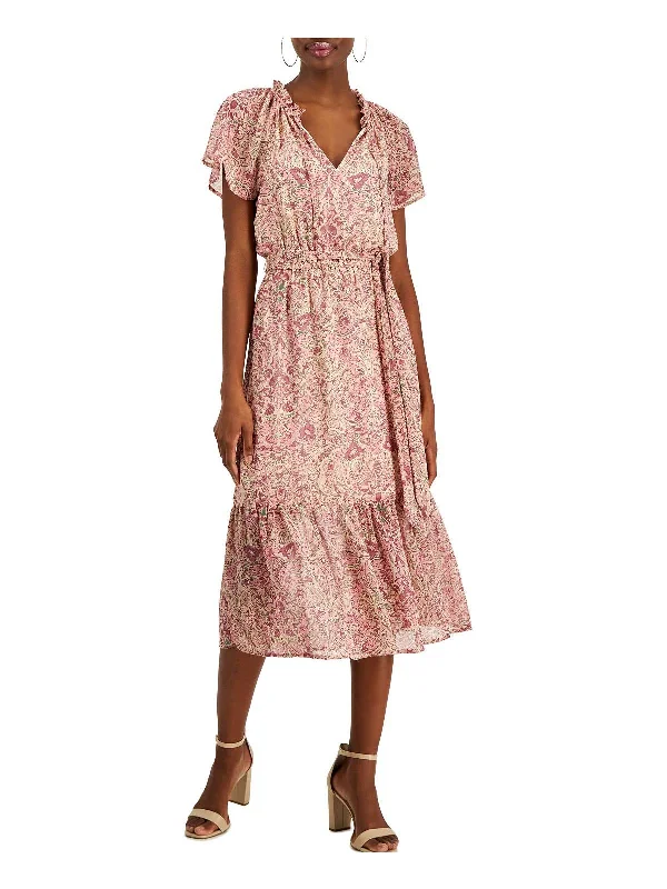 Reduced Prices A-line dressWomens Chiffon Paisley Midi Dress