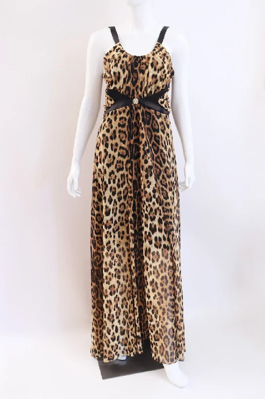 NWT ROBERTO CAVALLI Leopard Print Gown